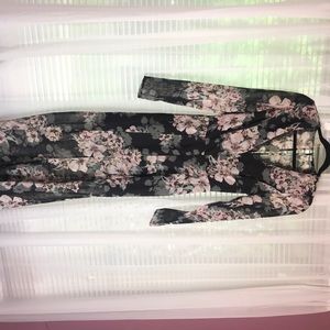 Dark floral long sleeved dress